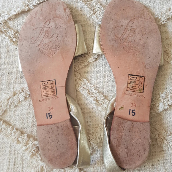 Free People Under Wraps slip on sandal cool gold size 8 - Picture 2 of 3
